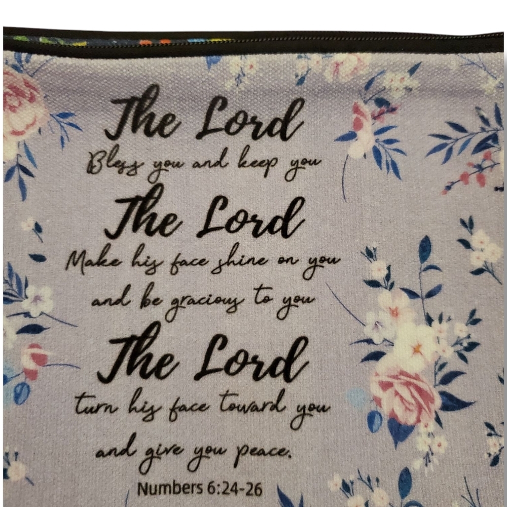 Floral Bible Verse Makeup Bag, Pencil Pouch, Inspiration Multipurpose Bag Gift - Picture 6 of 10